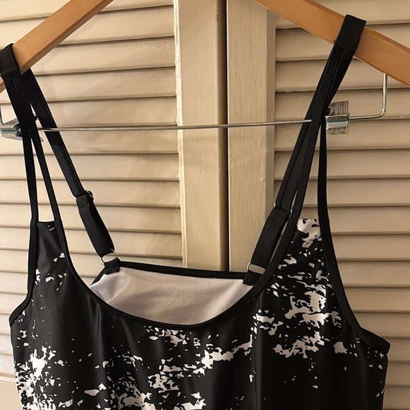 Black and White Women's Swim Top - Picture 2 of 5